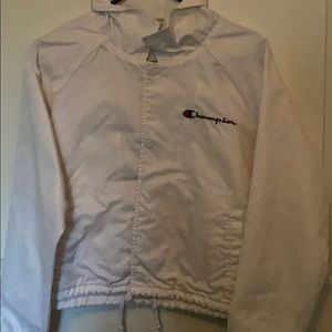 White C  champion crop jacket